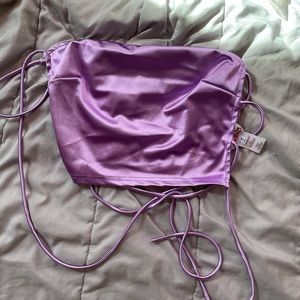 Purple silk crop top